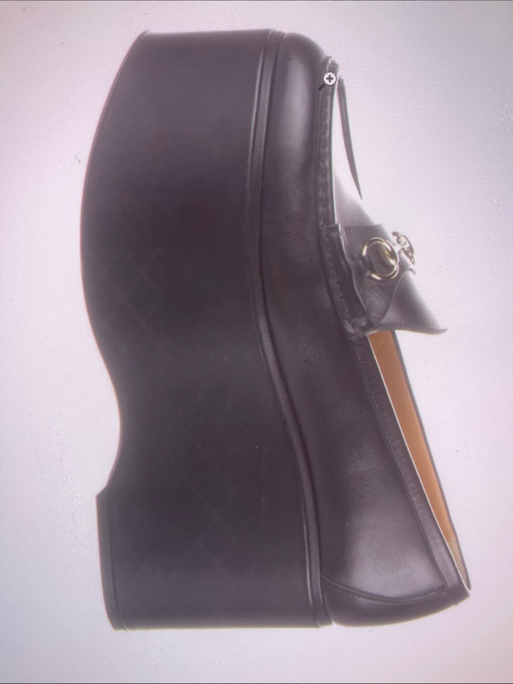 Gucci Black Platform Loafer with Gold Bit Accent - Women's Platform Shoes